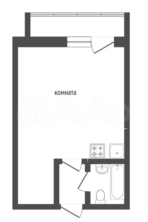 1-к. квартира, 29,8 м, 7/19 эт. - Фото 0