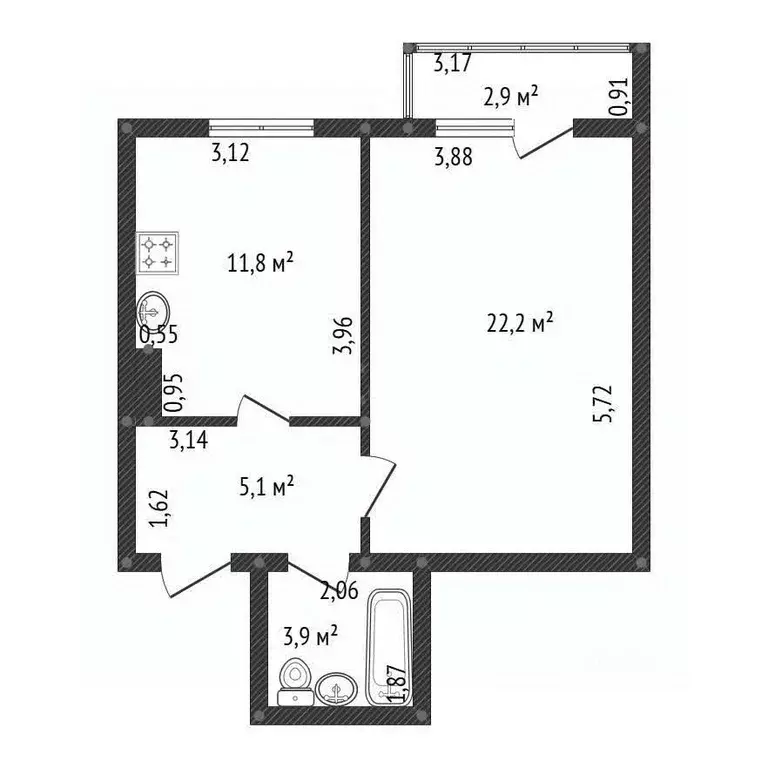 1-к кв. Башкортостан, Уфа ул. Зайнаб Биишевой, 1 (45.9 м) - Фото 1