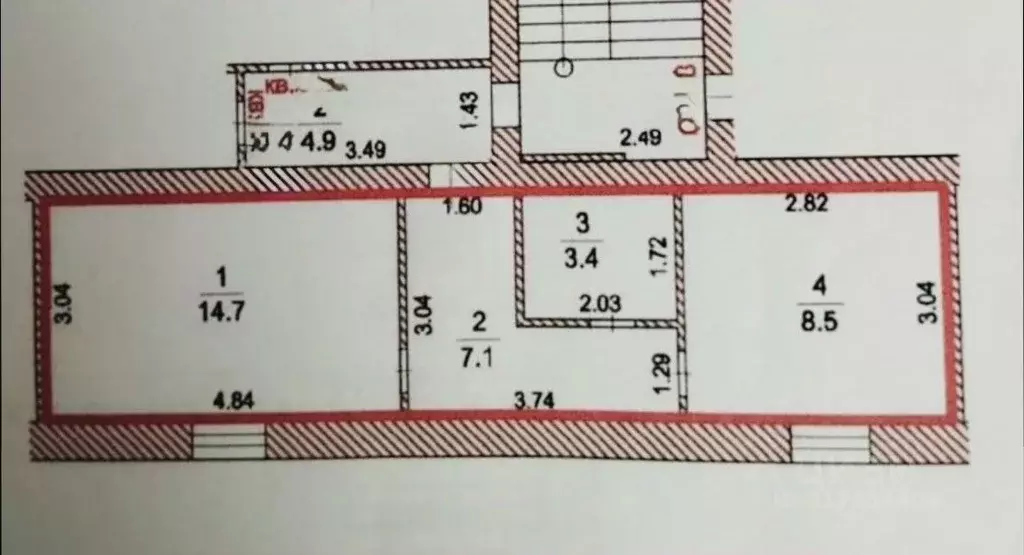 1-к кв. Чувашия, с. Батырево ул. Ленина, 31А (33.0 м) - Фото 0