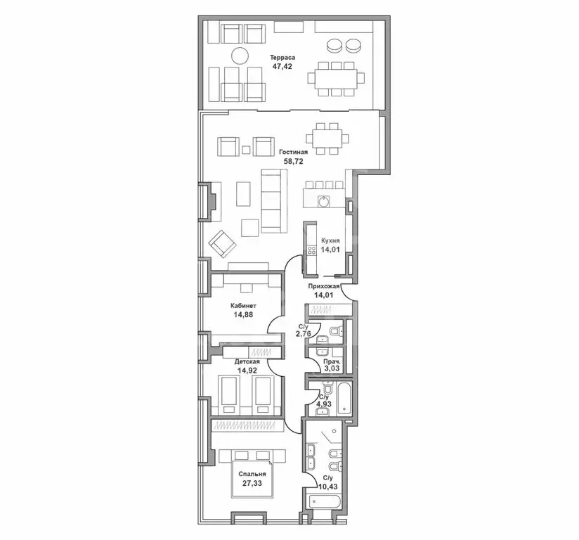 4-комнатная квартира: Москва, Багратионовский проезд, 1Ак1 (261 м) - Фото 1