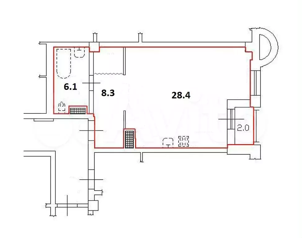 Квартира-студия, 42,8 м, 5/9 эт. - Фото 0