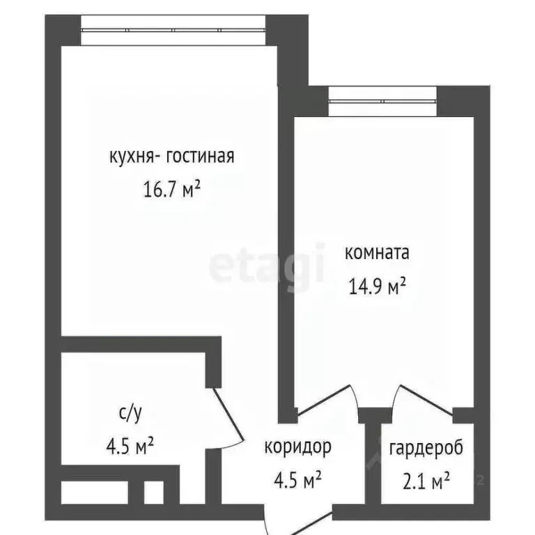 2-к кв. Кемеровская область, Кемерово Ленинградский просп., 44 (44.0 ... - Фото 2