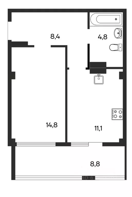 1-к кв. Крым, Бахчисарай ул. Мира, 22 (47.9 м) - Фото 1