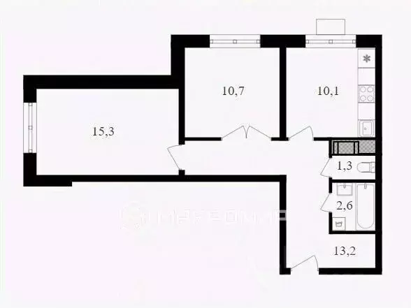 2-к кв. Москва ул. Берзарина, 32 (53.0 м) - Фото 2