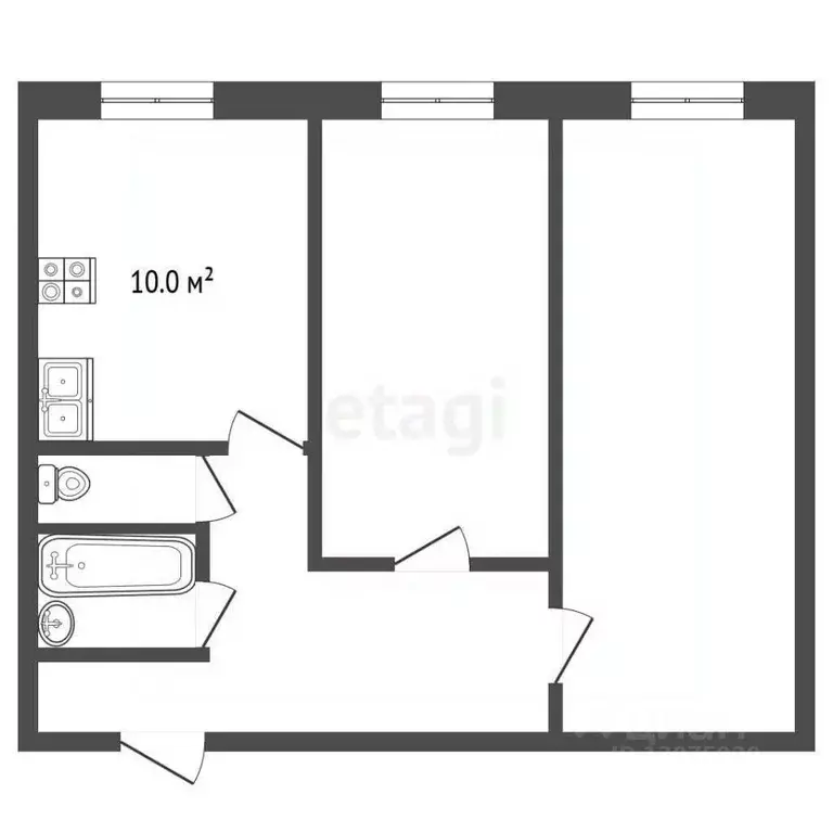 2-к кв. Ярославская область, Рыбинск Центральный п/р, пос. Северный, ... - Фото 2