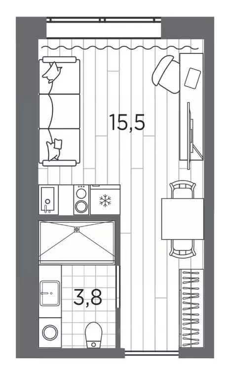 Студия Санкт-Петербург просп. Стачек, 62Е (19.3 м) - Фото 0