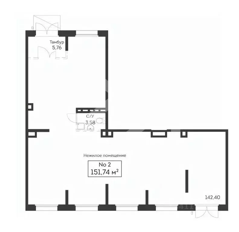 Помещение свободного назначения в Москва Рязанский просп., 2/2к2 (152 ... - Фото 2
