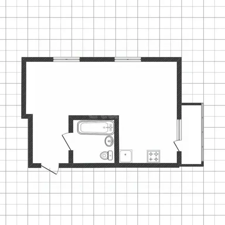 Студия Белгородская область, Белгород ул. Есенина, 15 (40.0 м) - Фото 2