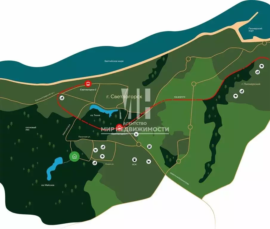 2-комнатная квартира: Светлогорск, Новая улица, 108-114 (70.54 м) - Фото 0