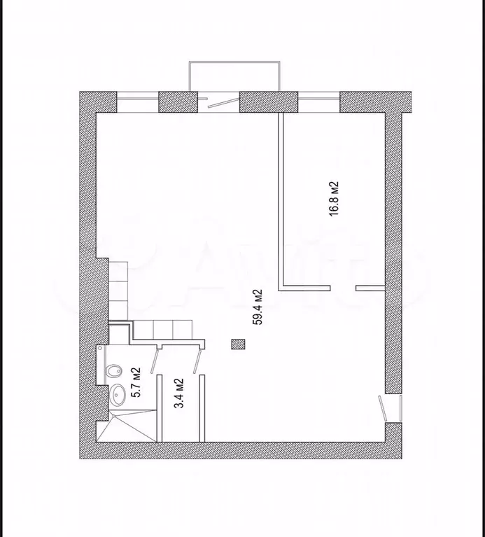 2-к. квартира, 85,3 м, 4/4 эт. - Фото 0