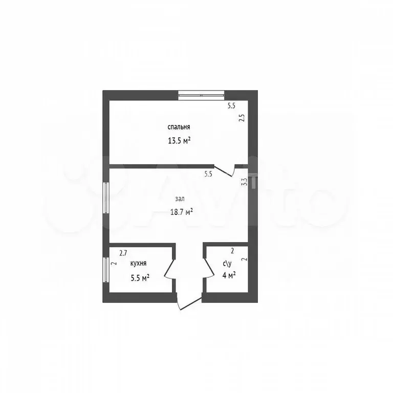 2-к. квартира, 43,9 м, 1/3 эт. - Фото 0