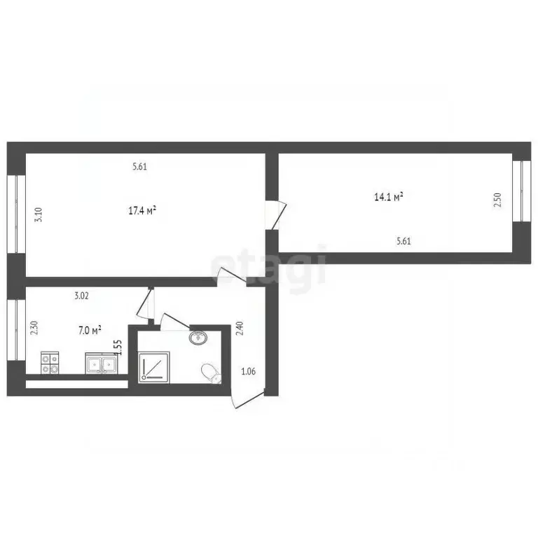 2-к кв. Коми, Сыктывкар Верхний Чов мкр, 62 (44.1 м) - Фото 1