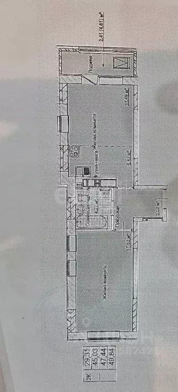 2-к кв. Удмуртия, Ижевск Воткинское ш., 61А (49.84 м) - Фото 2