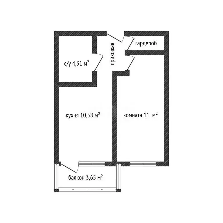 1-комнатная квартира: Краснодар, улица Красных Партизан, 1/4к2 (33.3 ... - Фото 1