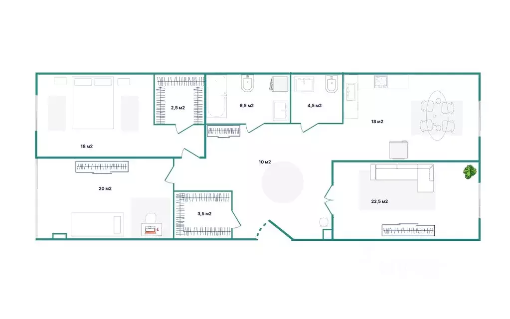 3-к кв. Санкт-Петербург, Санкт-Петербург, Пушкин ул. Архитектора ... - Фото 2