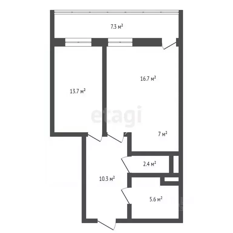 2-к кв. Брянская область, Брянск ул. Татьяны Николаевой, 10 (55.7 м) - Фото 1