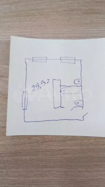 1-к. квартира, 29,9 м, 5/5 эт. - Фото 0