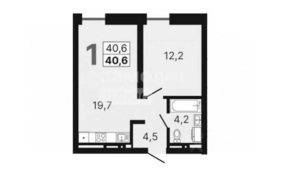 2-к кв. Свердловская область, Екатеринбург ул. Шаумяна, 28 (40.6 м) - Фото 1