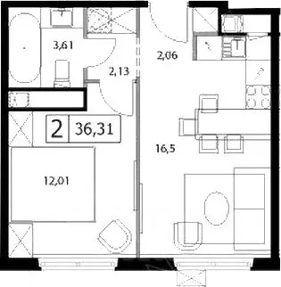 1-к кв. Московская область, Ленинский городской округ, д. Сапроново, ... - Фото 1