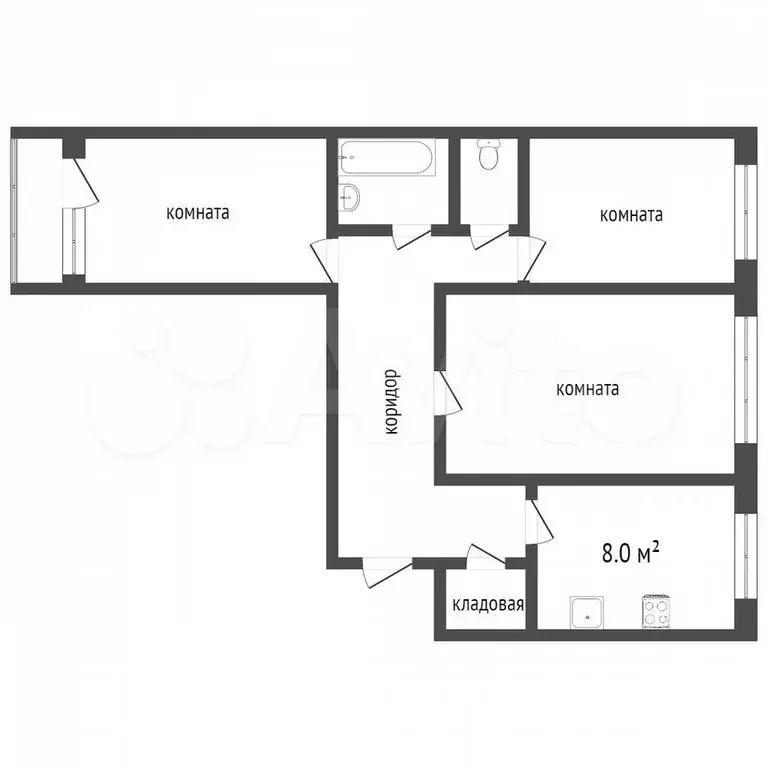 3-к. квартира, 60 м, 7/9 эт. - Фото 0