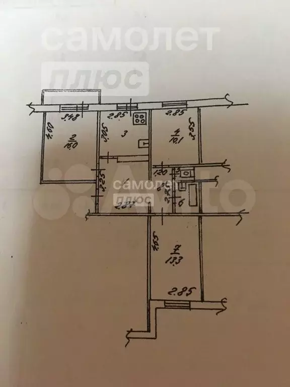 3-к. квартира, 64 м, 8/10 эт. - Фото 0