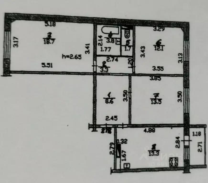 3-к кв. Орловская область, Орел ул. Латышских Стрелков, 52 (75.0 м) - Фото 1