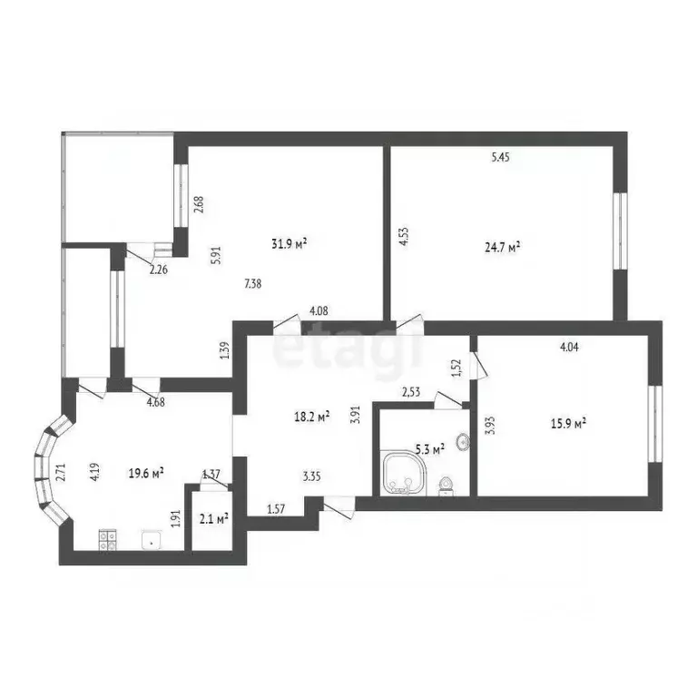 3-к кв. Тюменская область, Тюмень ул. Николая Федорова, 9 (117.0 м) - Фото 2