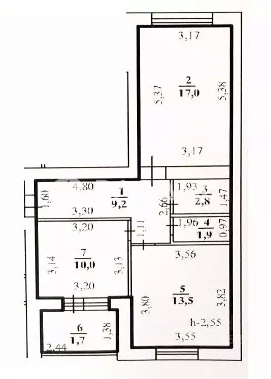 2-к кв. Башкортостан, Стерлитамак ул. Артема, 84 (54.5 м) - Фото 2