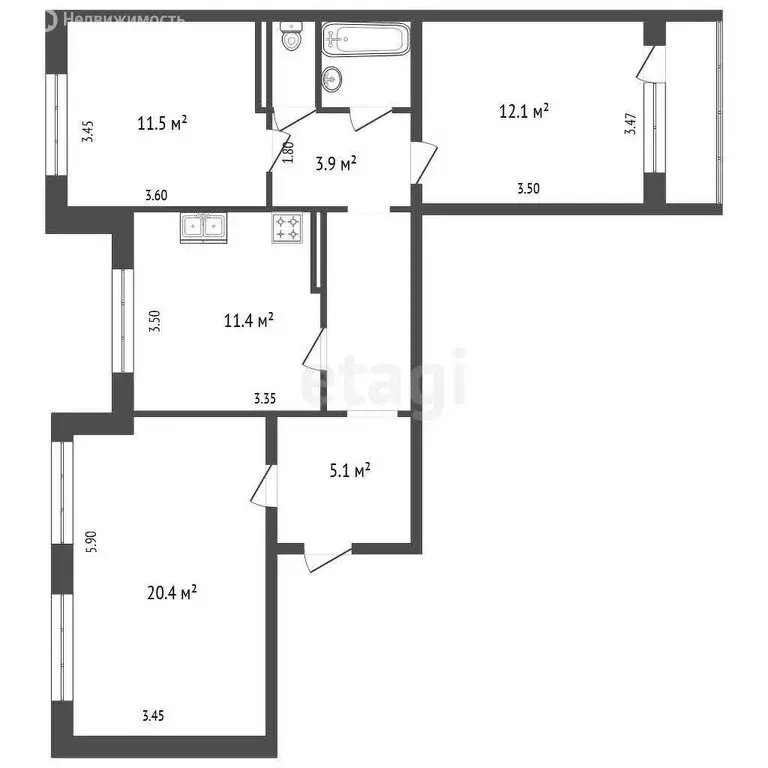 3-комнатная квартира: Санкт-Петербург, улица Хошимина, 11к1 (72 м) - Фото 0