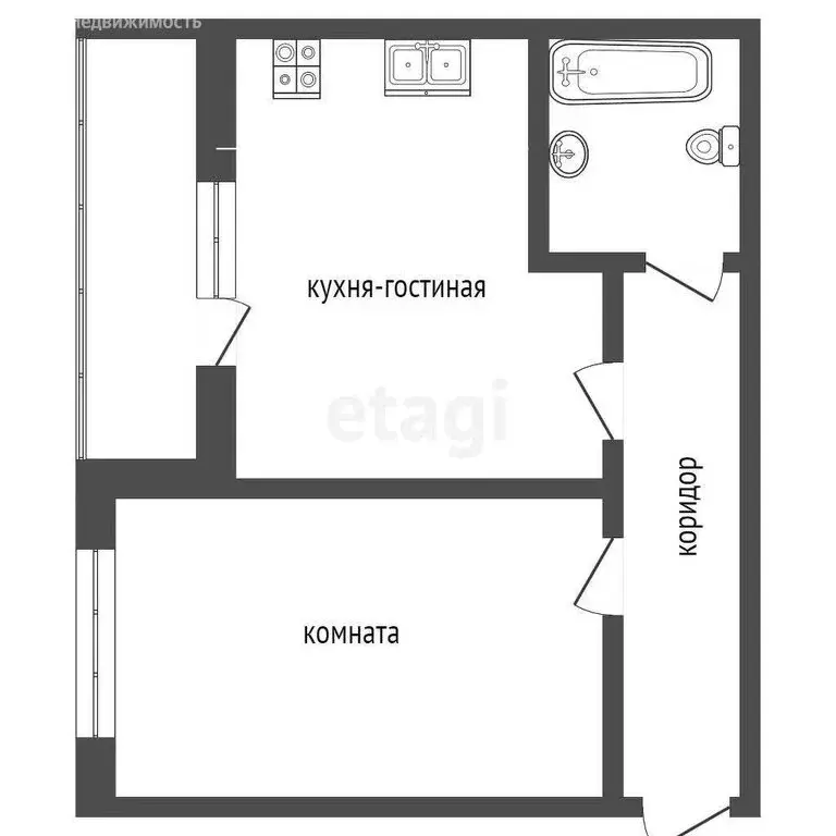 1-комнатная квартира: Сухой Лог, улица Белинского, 40 (42.6 м) - Фото 0