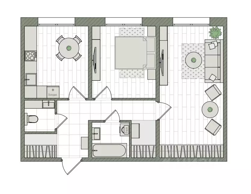 2-к кв. Кировская область, Киров бул. Прибрежный, 6 (59.6 м) - Фото 1