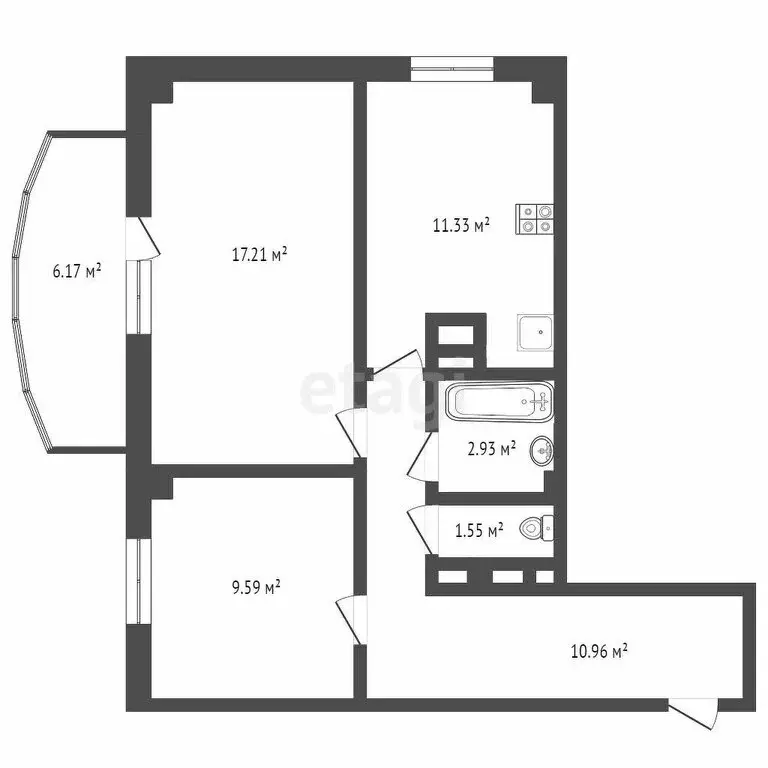 2-комнатная квартира: Омск, Пригородная улица, 27к2 (60.3 м) - Фото 0