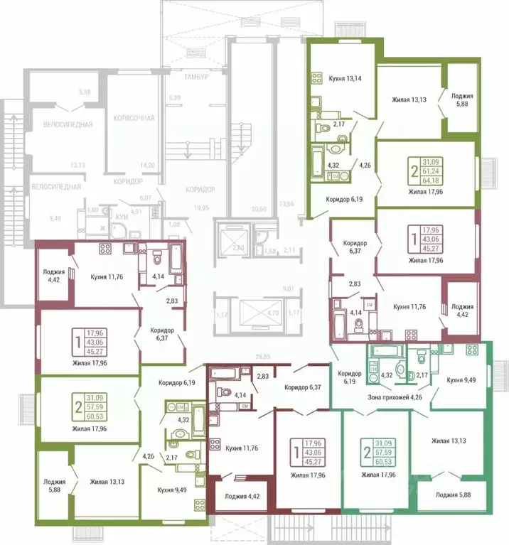 2-к кв. Калужская область, Обнинск ул. Табулевича, 1 (57.6 м) - Фото 2
