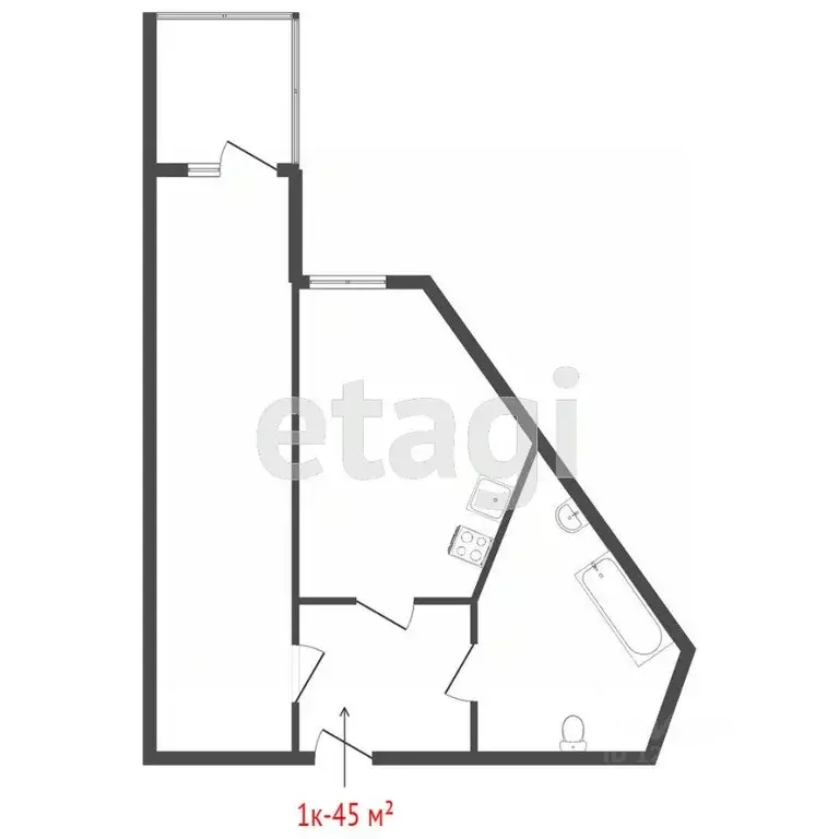 1-к кв. Свердловская область, Екатеринбург ул. Круговая, 18 (40.1 м) - Фото 2