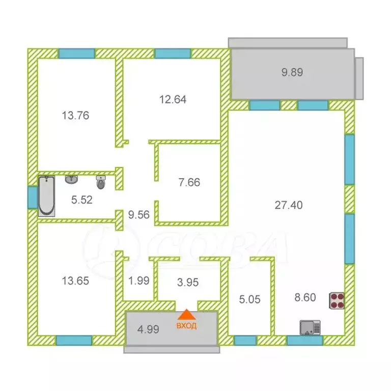 Дом в Тюменский муниципальный округ, село Кулаково (110 м) - Фото 1