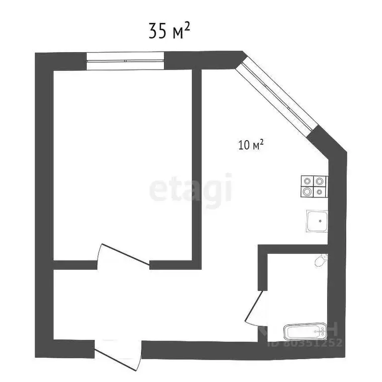 1-к кв. Ставропольский край, Железноводск ул. Суворова (35.0 м) - Фото 1