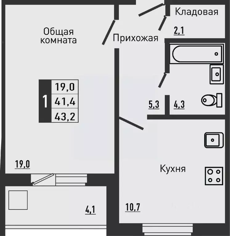 1-к кв. Орловская область, Орловский район, д. Жилина ул. Садовая, 2к1 ... - Фото 0