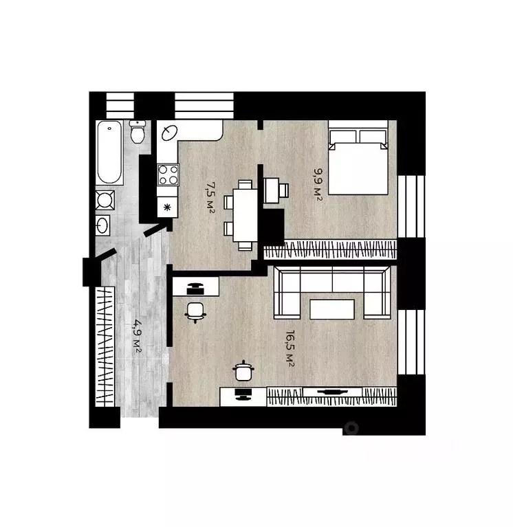 2-к кв. Ярославская область, Ярославль пос. Завода № 50, 32 (41.8 м) - Фото 2