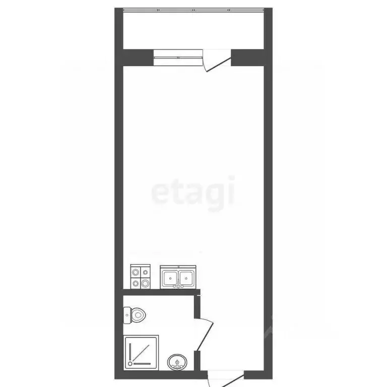 Студия Ханты-Мансийский АО, Сургут тракт Тюменский, 6/1 (24.0 м) - Фото 1