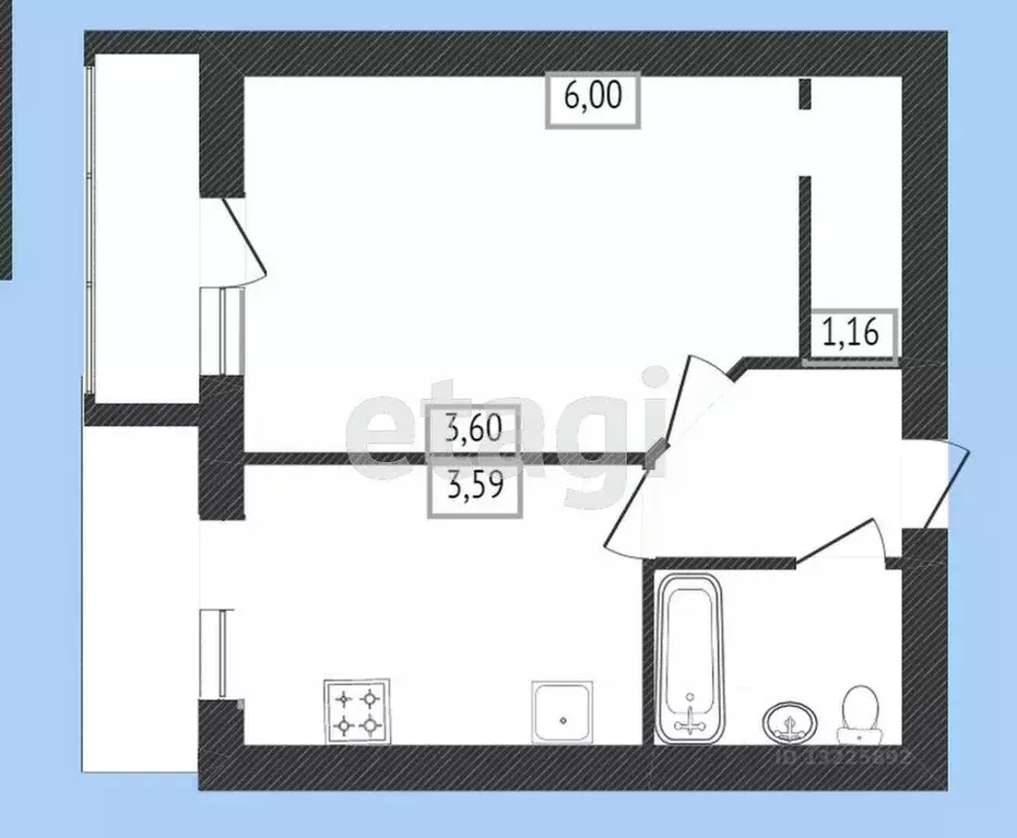 1-к кв. Вологодская область, Вологда Элеваторная ул., 21 (33.0 м) - Фото 2