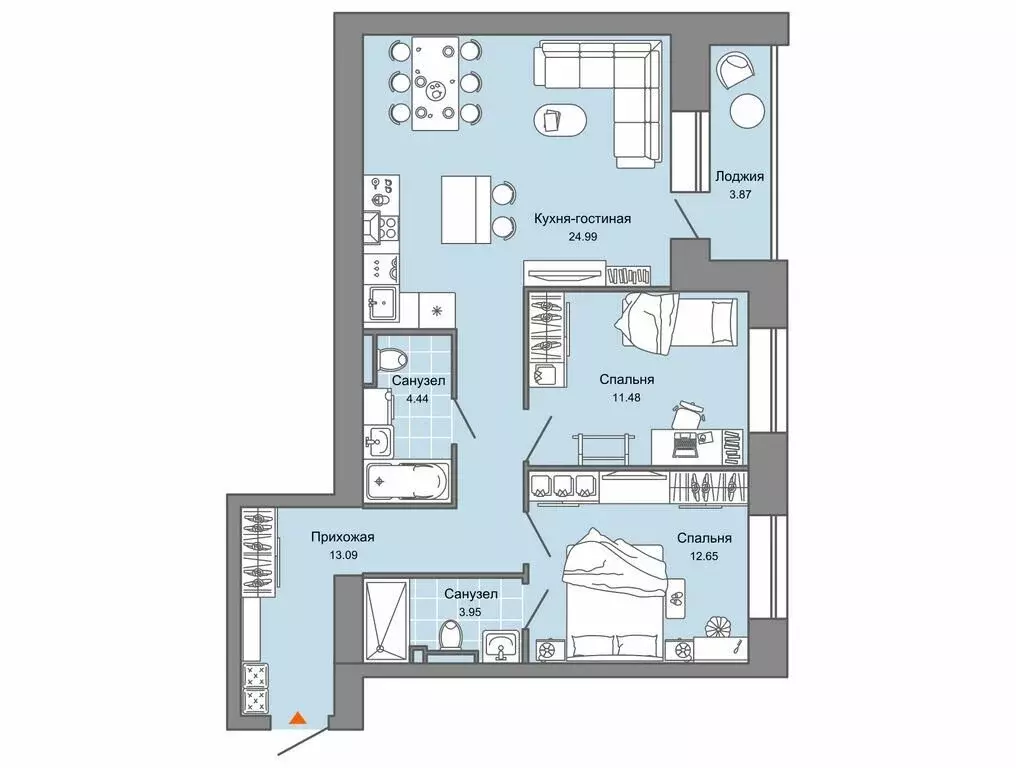 2-комнатная квартира: Киров, улица 4-й Пятилетки, 84 (73 м) - Фото 0