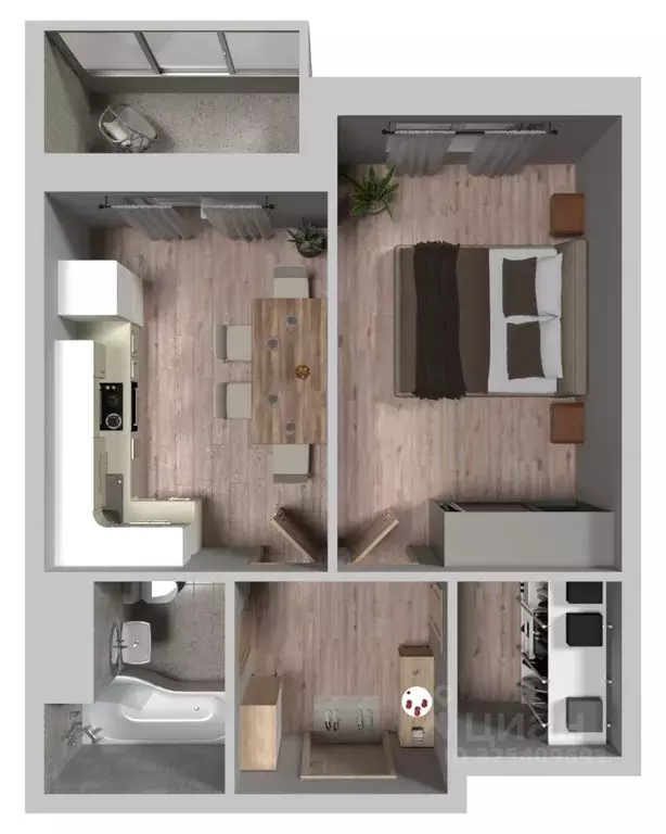 1-к кв. Московская область, Пушкинский городской округ, с. Тарасовка, ... - Фото 1