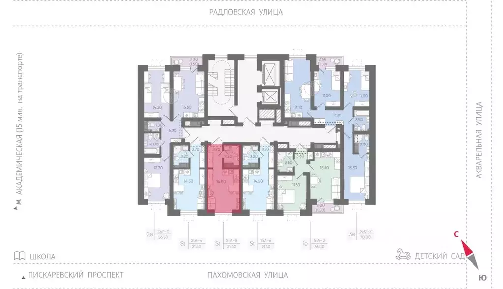 Студия Санкт-Петербург ул. Радловская (21.4 м) - Фото 1
