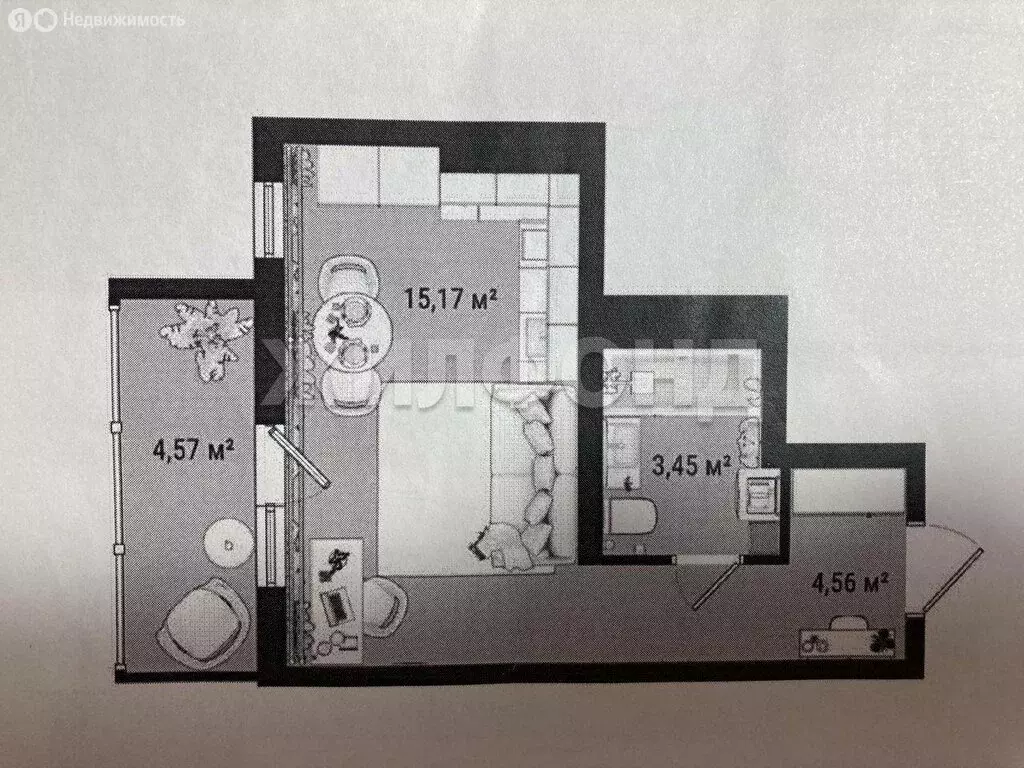 Квартира-студия: Томск, улица Войкова, 49 (27 м) - Фото 0