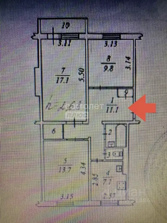 3-к кв. Ямало-Ненецкий АО, Ноябрьск ул. Цоя, 3 (65.2 м) - Фото 2