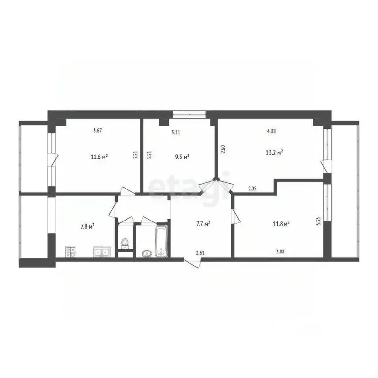 4-к кв. Москва Матвеевская ул., 36К2 (67.1 м) - Фото 1