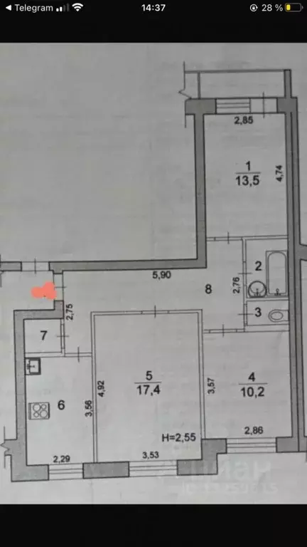 3-к кв. Волгоградская область, Волгоград ул. Сухова, 19 (65.3 м) - Фото 2