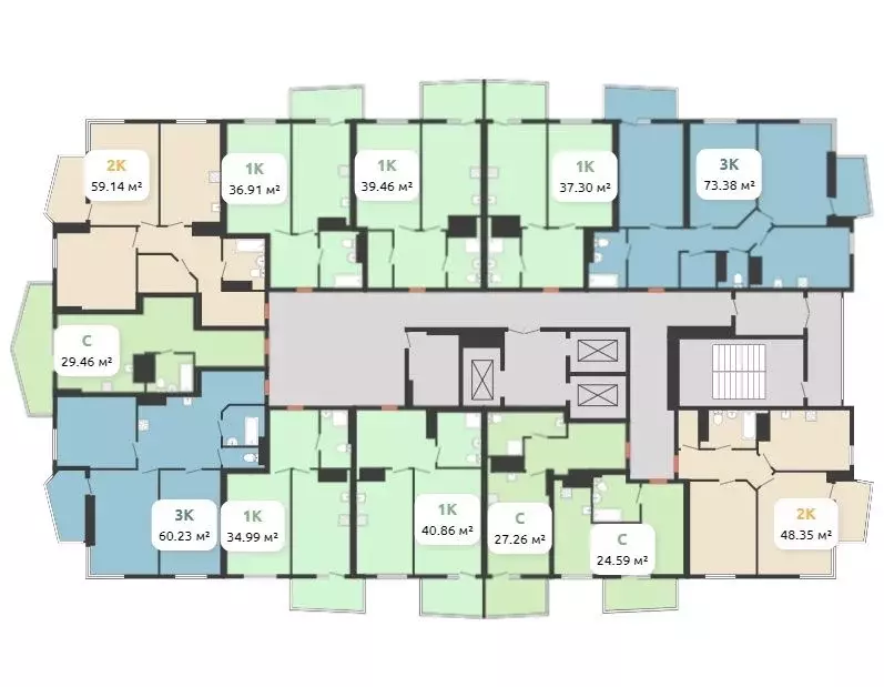 Студия Ростовская область, Ростов-на-Дону Донской Арбат жилой комплекс ... - Фото 2