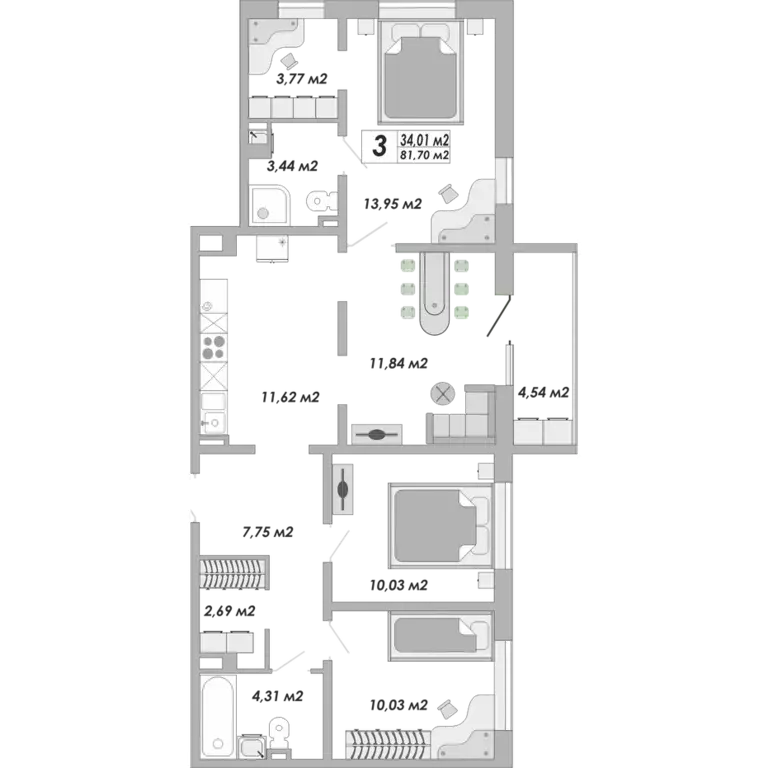 Продаётся 3-к квартира, 81.7 м - Фото 1