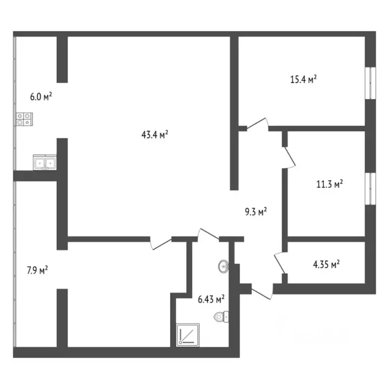 3-к кв. Тюменская область, Тюмень Мельничная ул., 83 (122.7 м) - Фото 2